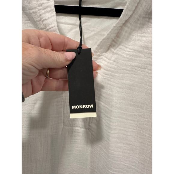 NWT Monrow Easy Mini Cotton Guaze Bell Sleeve Dress Size S - Picture 6 of 6